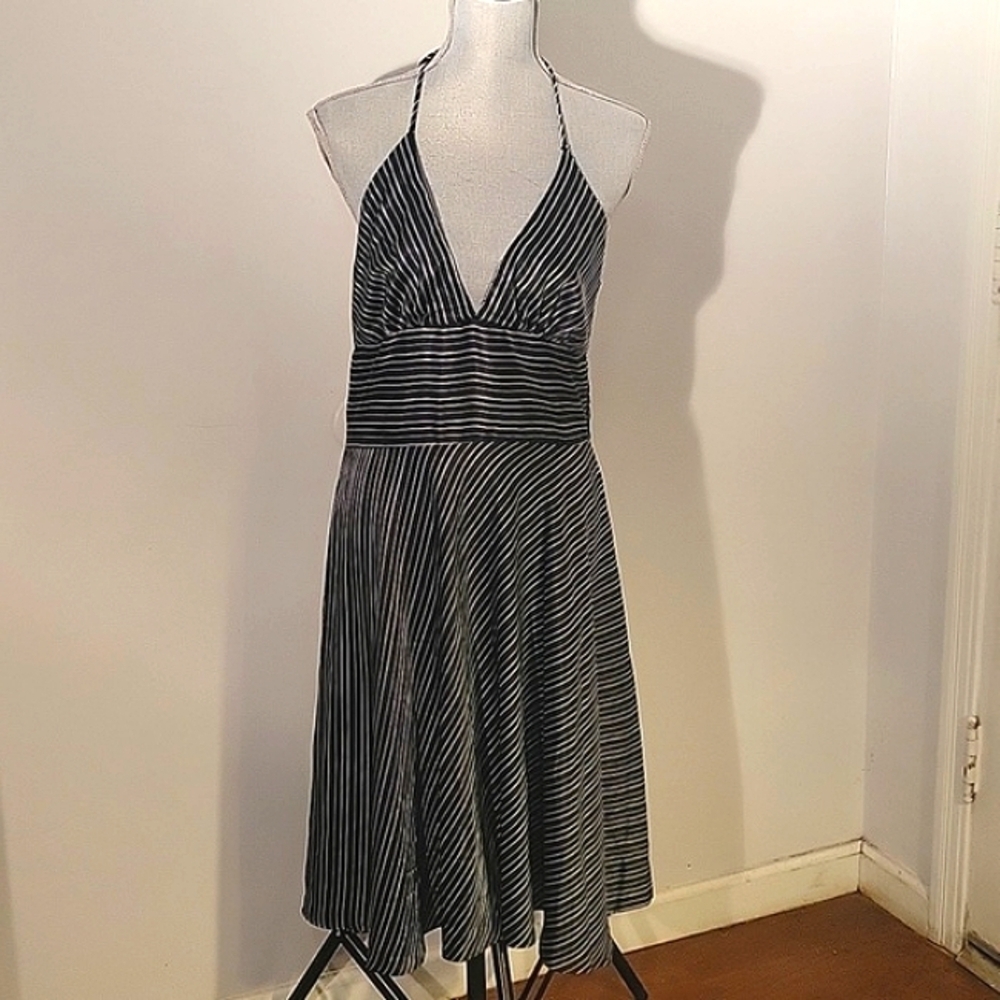 ALYN PAIGE Halter Black & White Dress